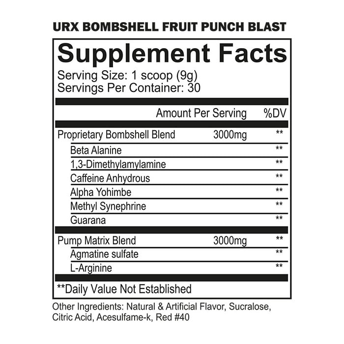 URX Bombshell Pre-Workout Booster 270g