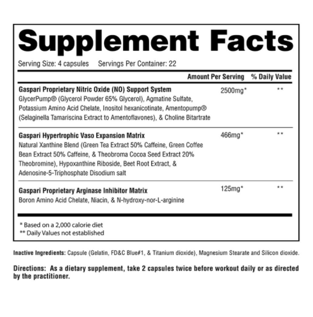 GASPARI NUTRITION - PLASMAJET NITRIC OXIDE MAXIMIZER 90 Caps