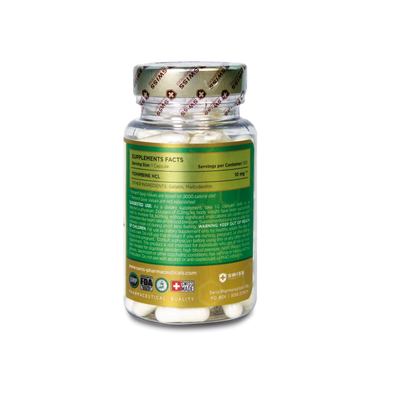 Swiss Pharmaceuticals - Yohimbine HCL 100 kapslí